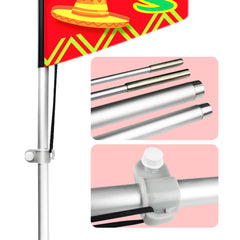 QSUM Tacos Burritos Swooper Flag, 11FT Windless Tacos Burritos Feather Flag with Aluminum Alloy Flagpole/Stainless Steel Ground Stake/Portable Bag, Tacos Burritos Signs for Business Advertising